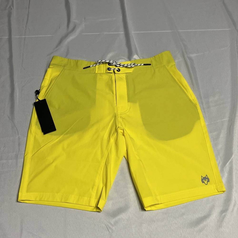 NWT Greyson Golf Indian Wells Board Swim Shorts Blaze Yellow Men's Size 33 $128